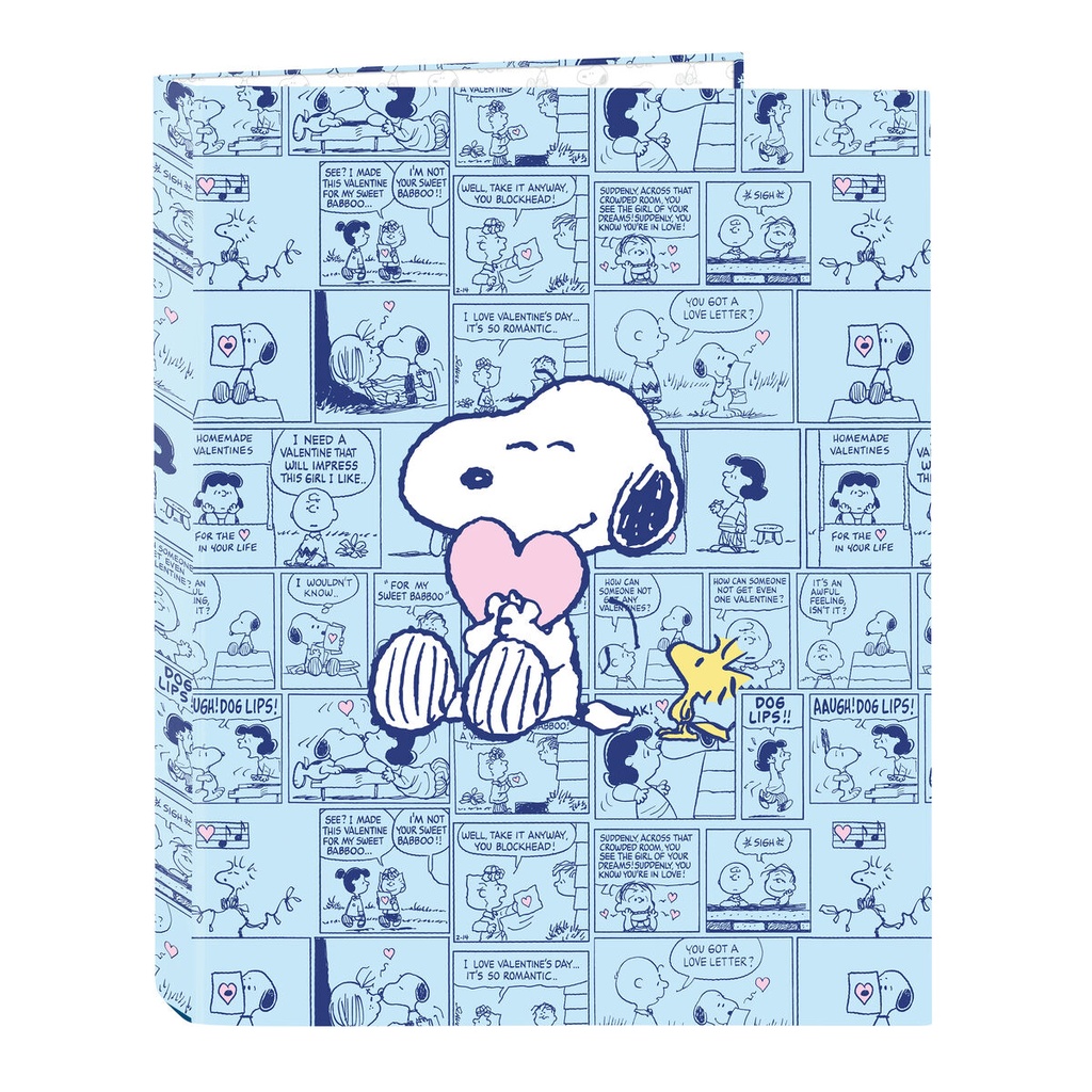 Ring binder Snoopy Love Blue A4 26.5 x 33 x 4 cm