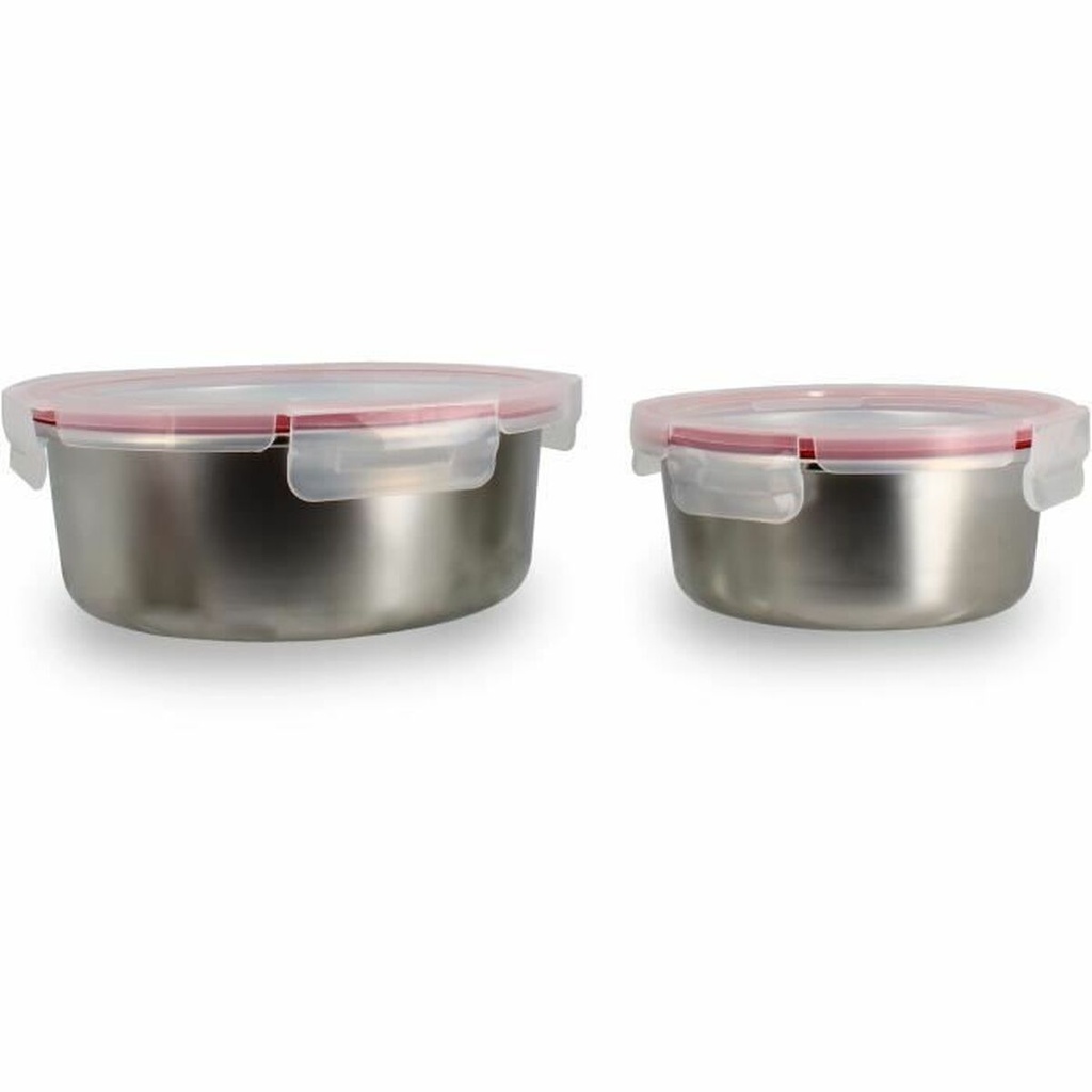 Food Preservation Container Menastyl Silver Circular (2 Units)