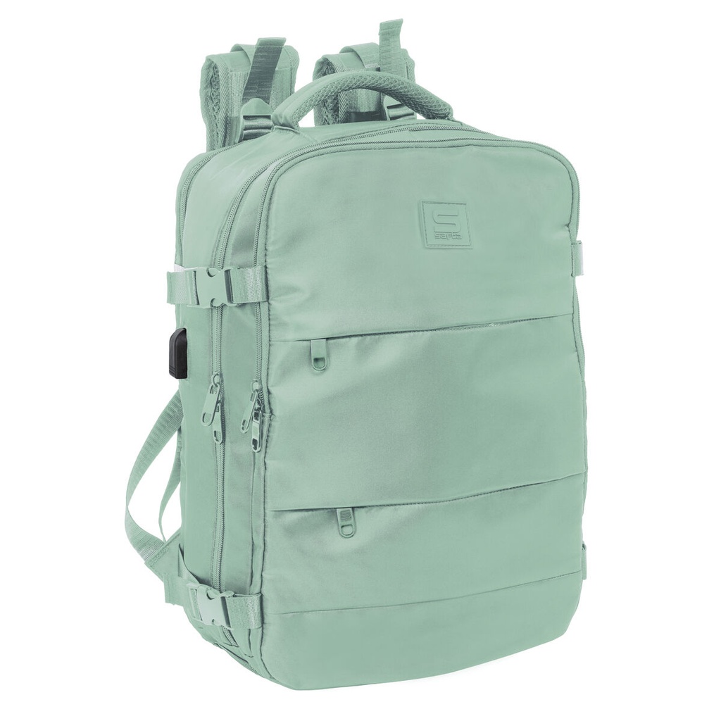 Mochila Escolar Safta Verde pastel Azul