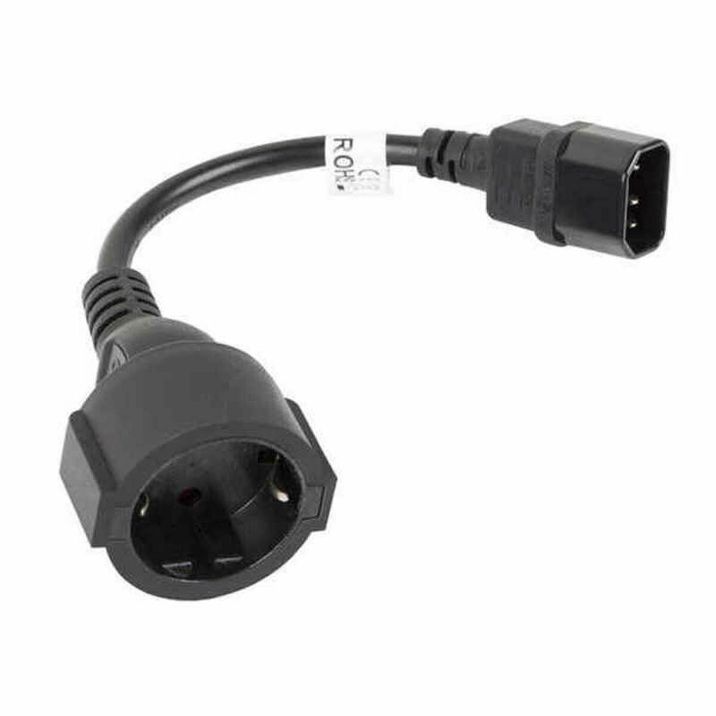 Cable de Alimentación Lanberg CA-C14E-10CC-0018-BK Negro 20 cm