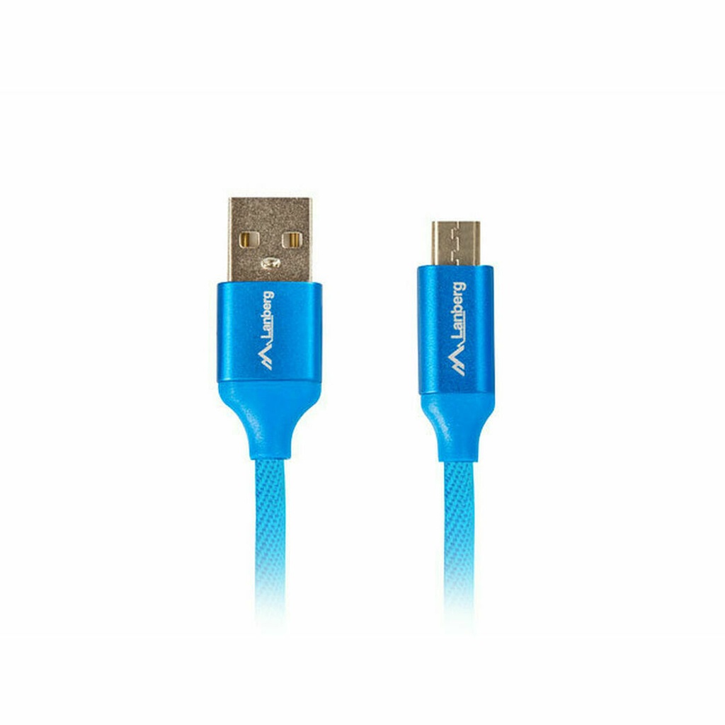 Cable USB a micro USB Lanberg CA-USBM-20CU-0018-BL Azul 1,8 m (1 unidad) 1,8 m