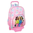 Mochila Escolar con Ruedas Barbie Painterly Rosa Azul cielo 33 x 42 x 14 cm