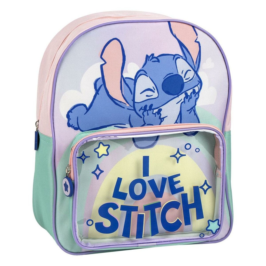 School Bag Stitch Lilac 25 x 30 x 12 cm