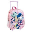3D School Bag with Wheels Minnie Mouse Pink