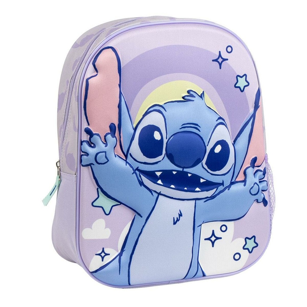 School Bag Stitch Lilac 25 x 31 x 10 cm
