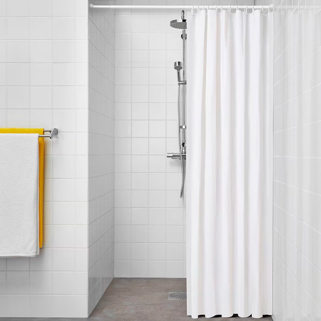 Shower Curtain Exma White PVC 180 x 180 cm
