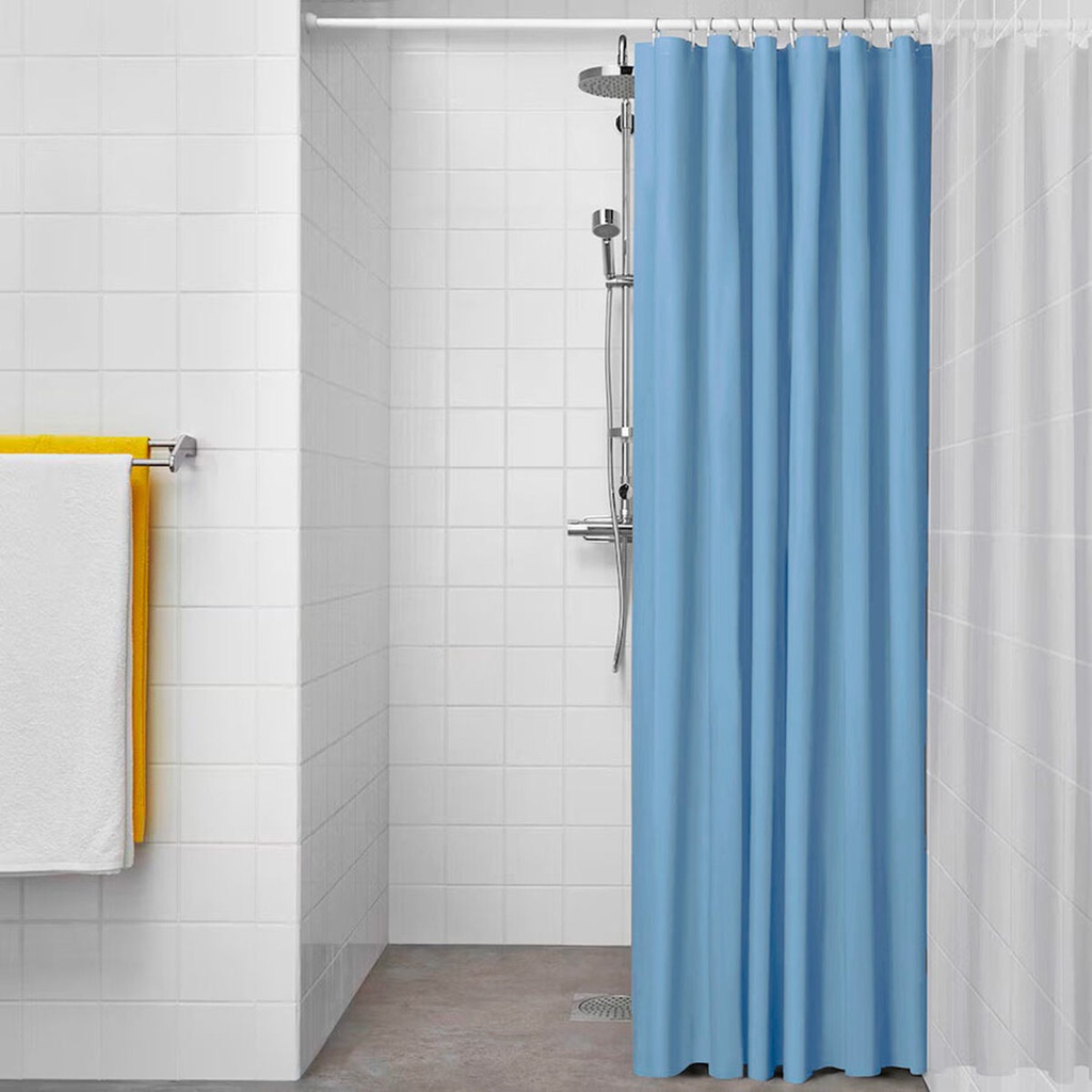 Shower Curtain Exma basic azul Blue PVC 180 x 180 cm