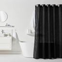 Cortina de Ducha TODAY Negro Poliéster 180 x 200 cm (12 Unidades)