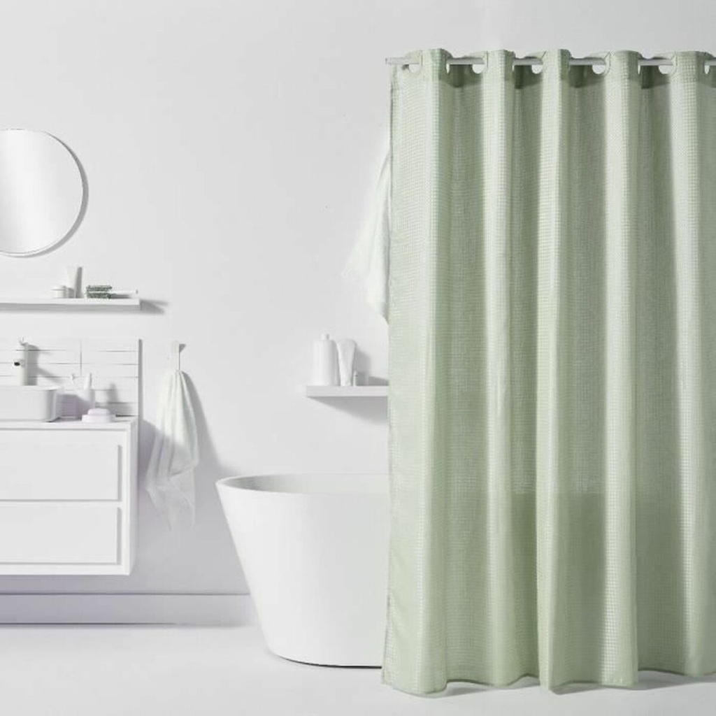 Cortina de Ducha TODAY Verde Vert Poliéster 180 x 200 cm (12 Unidades)