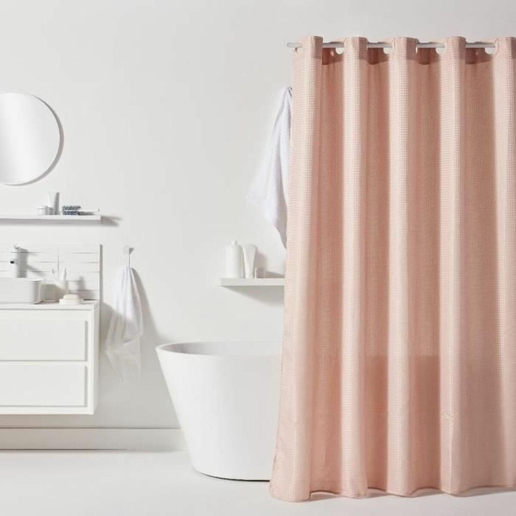 Shower Curtain TODAY Pink Rose Polyester 180 x 200 cm (12 Units)