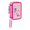 Triple Pencil Case Lilo & Stitch Chill Pink Mint 12,5 x 19,5 x 5,5 cm 37 Pieces