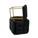 Set of stools GO GIFT Transformer Black Velvet Steel 50 x 50 x 50 cm Pouffe 5-in-1 5 Units