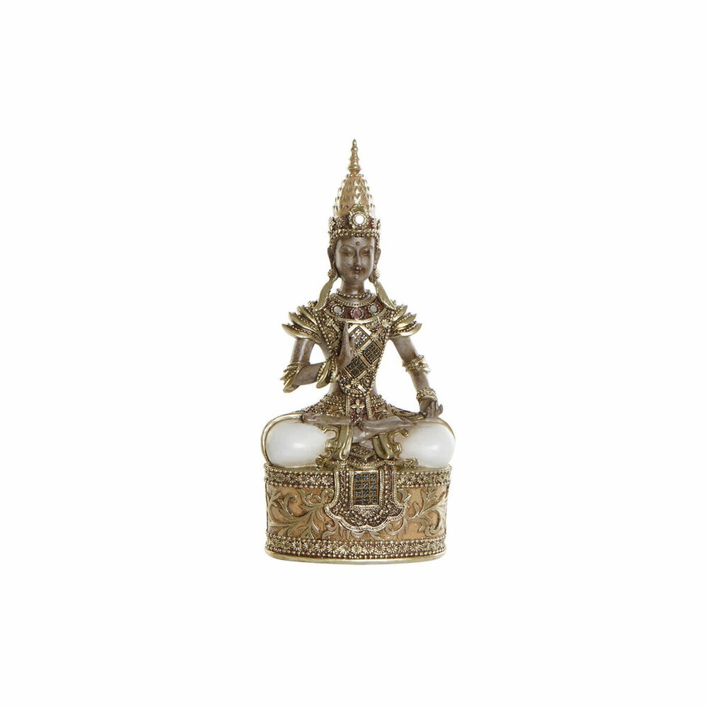 Figura Decorativa DKD Home Decor Dorado Marrón Buda Resina (13 x 7 x 27 cm)