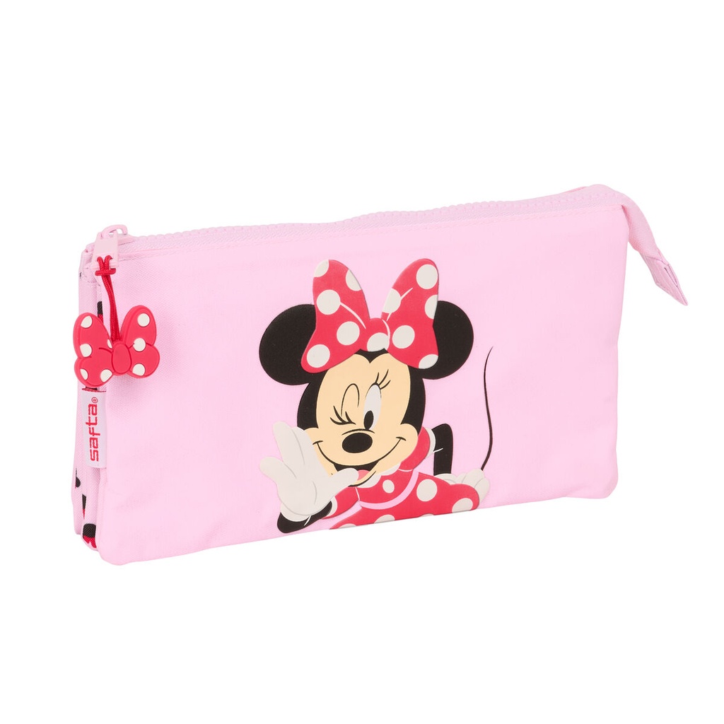 Triple Carry-all Minnie Mouse Naive Pink 22 x 12 x 3 cm