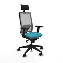 Silla de Oficina con Cabecero Piqueras y Crespo 2D066N1 Turquesa