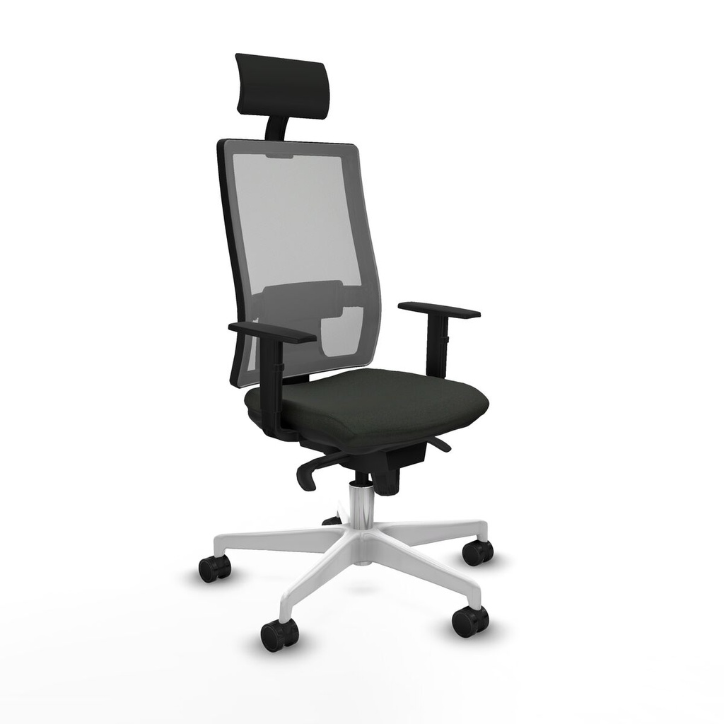 Silla de Oficina con Cabecero Piqueras y Crespo 1D026N1 Negro
