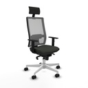 Silla de Oficina con Cabecero Piqueras y Crespo 1D026N1 Negro