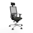 Silla de Oficina con Cabecero Piqueras y Crespo 1D086G1 Negro