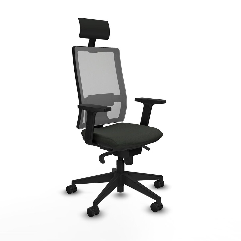 Silla de Oficina con Cabecero Piqueras y Crespo 2D066N1 Negro