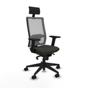 Silla de Oficina con Cabecero Piqueras y Crespo 2D066N1 Negro