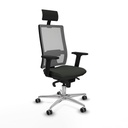 Silla de Oficina con Cabecero Piqueras y Crespo 2D086G1 Negro