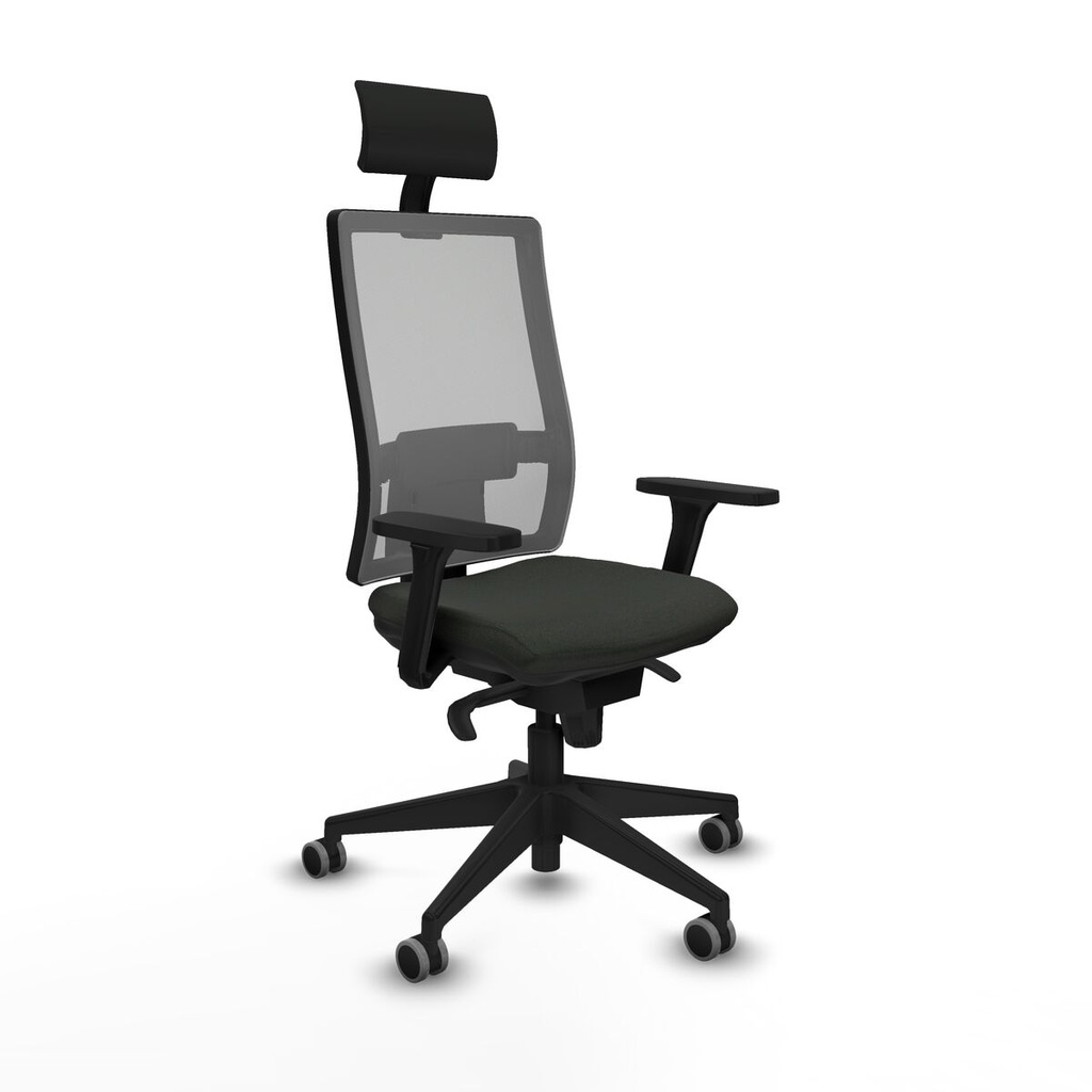 Silla de Oficina con Cabecero Piqueras y Crespo 3D066G1 Negro