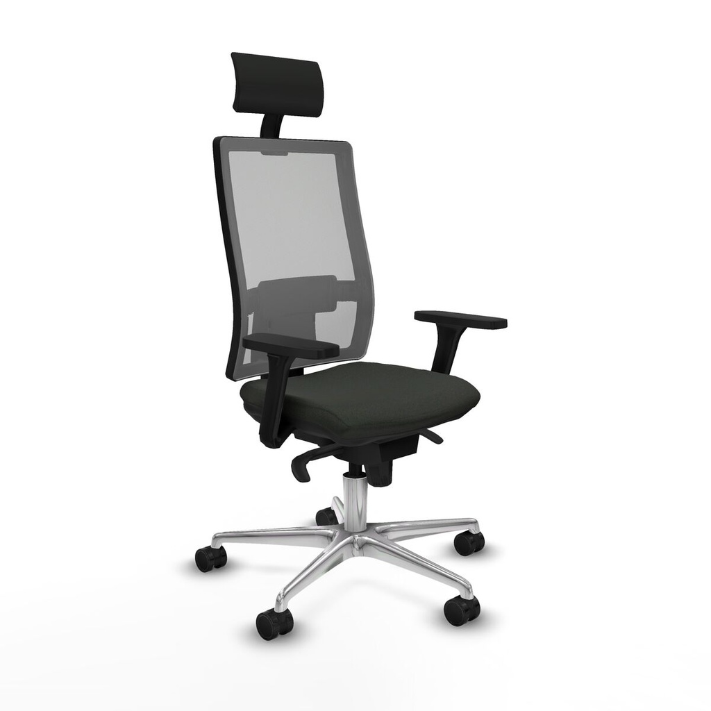 Silla de Oficina con Cabecero Piqueras y Crespo 3D086N1 Negro