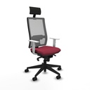 Silla de Oficina con Cabecero Piqueras y Crespo 4B066N1 Granate