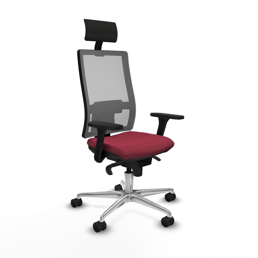 Silla de Oficina con Cabecero Piqueras y Crespo 3D086N1 Granate