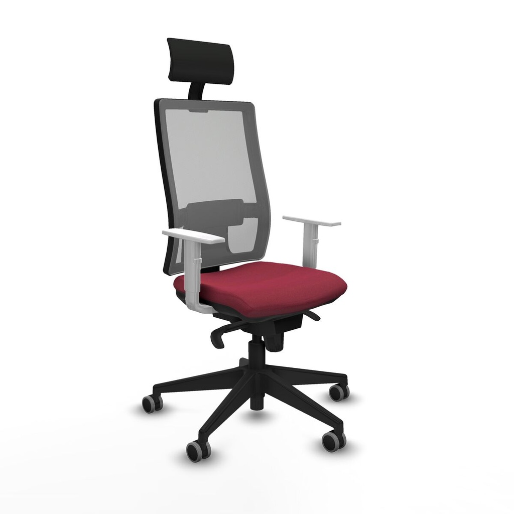 Silla de Oficina con Cabecero Piqueras y Crespo 4B066G1 Granate