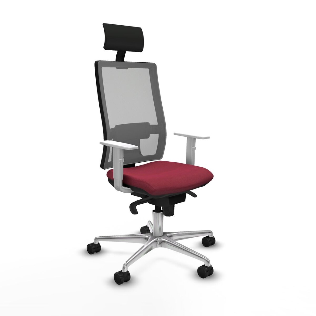 Silla de Oficina con Cabecero Piqueras y Crespo 4B086N1 Granate
