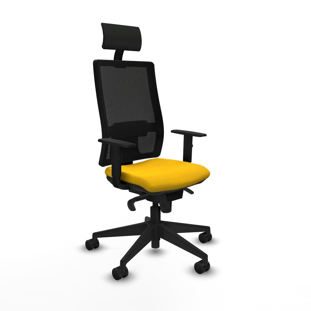 Silla de Oficina con Cabecero Piqueras y Crespo 1D066N1 Amarillo