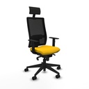 Office Chair with Headrest Piqueras y Crespo 1D066N1 Yellow