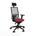 Silla de Oficina con Cabecero Piqueras y Crespo 2D066N1 Granate