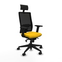 Silla de Oficina con Cabecero Piqueras y Crespo 2D066N1 Amarillo