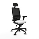 Silla de Oficina con Cabecero Piqueras y Crespo 2D066G1 Blanco
