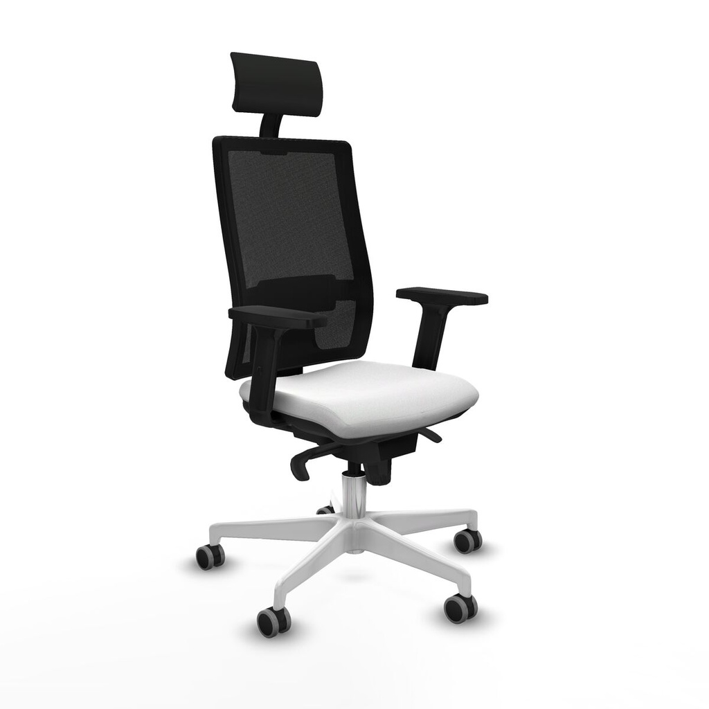Silla de Oficina con Cabecero Piqueras y Crespo 2D026G1 Blanco