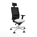 Silla de Oficina con Cabecero Piqueras y Crespo 2D026G1 Blanco
