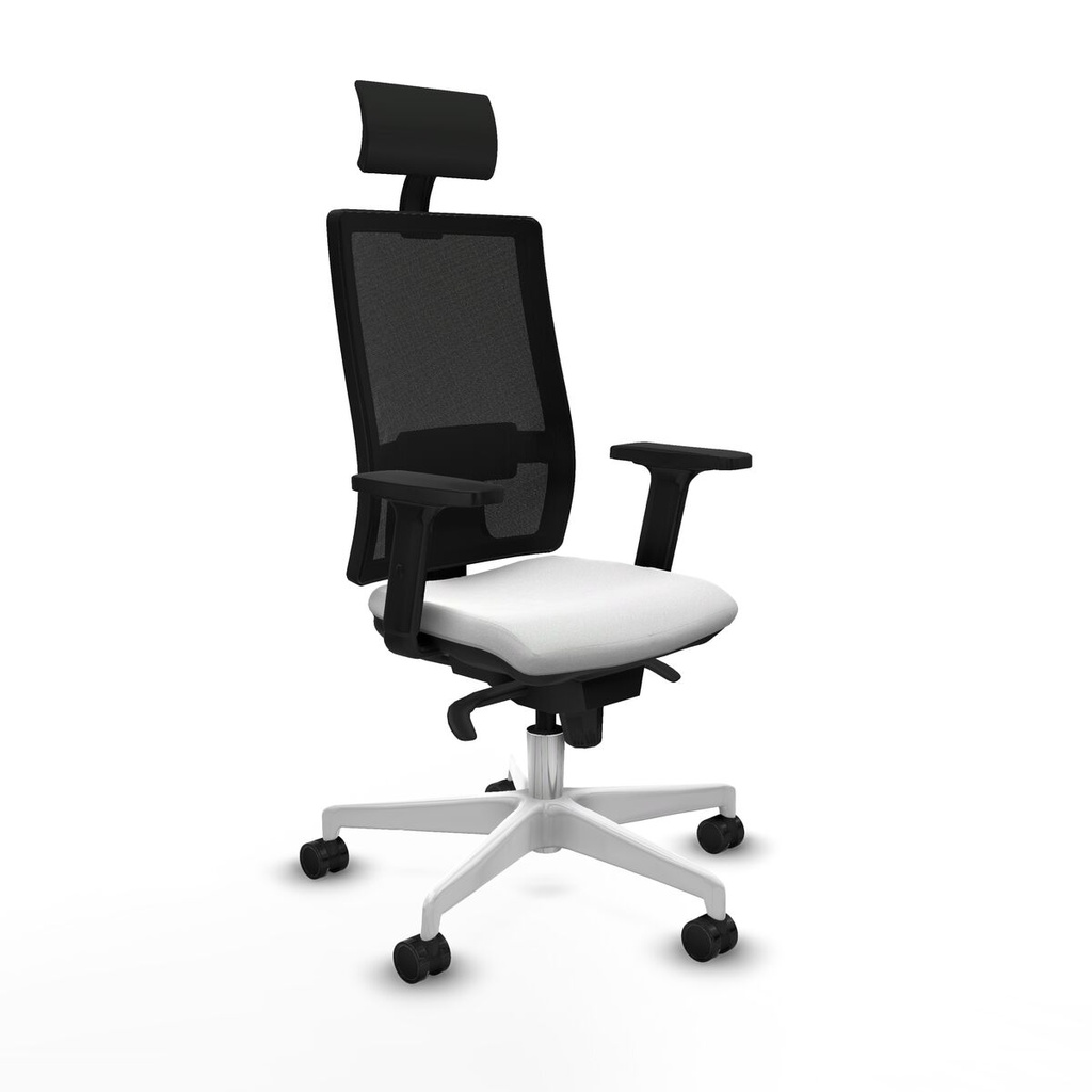 Silla de Oficina con Cabecero Piqueras y Crespo 2D026N1 Blanco