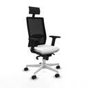 Silla de Oficina con Cabecero Piqueras y Crespo 2D026N1 Blanco