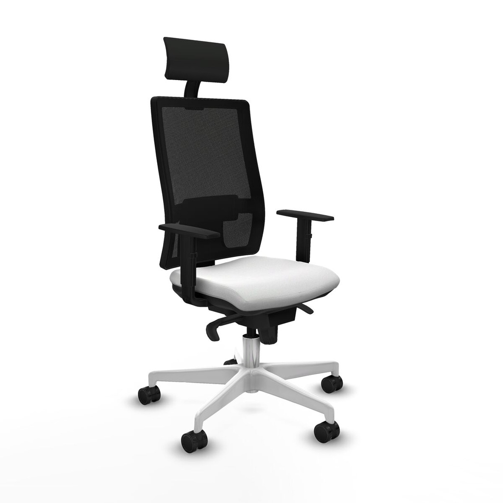 Silla de Oficina con Cabecero Piqueras y Crespo 1D026N1 Blanco