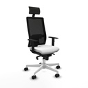Silla de Oficina con Cabecero Piqueras y Crespo 1D026N1 Blanco