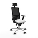 Silla de Oficina con Cabecero Piqueras y Crespo 2D086N1 Blanco