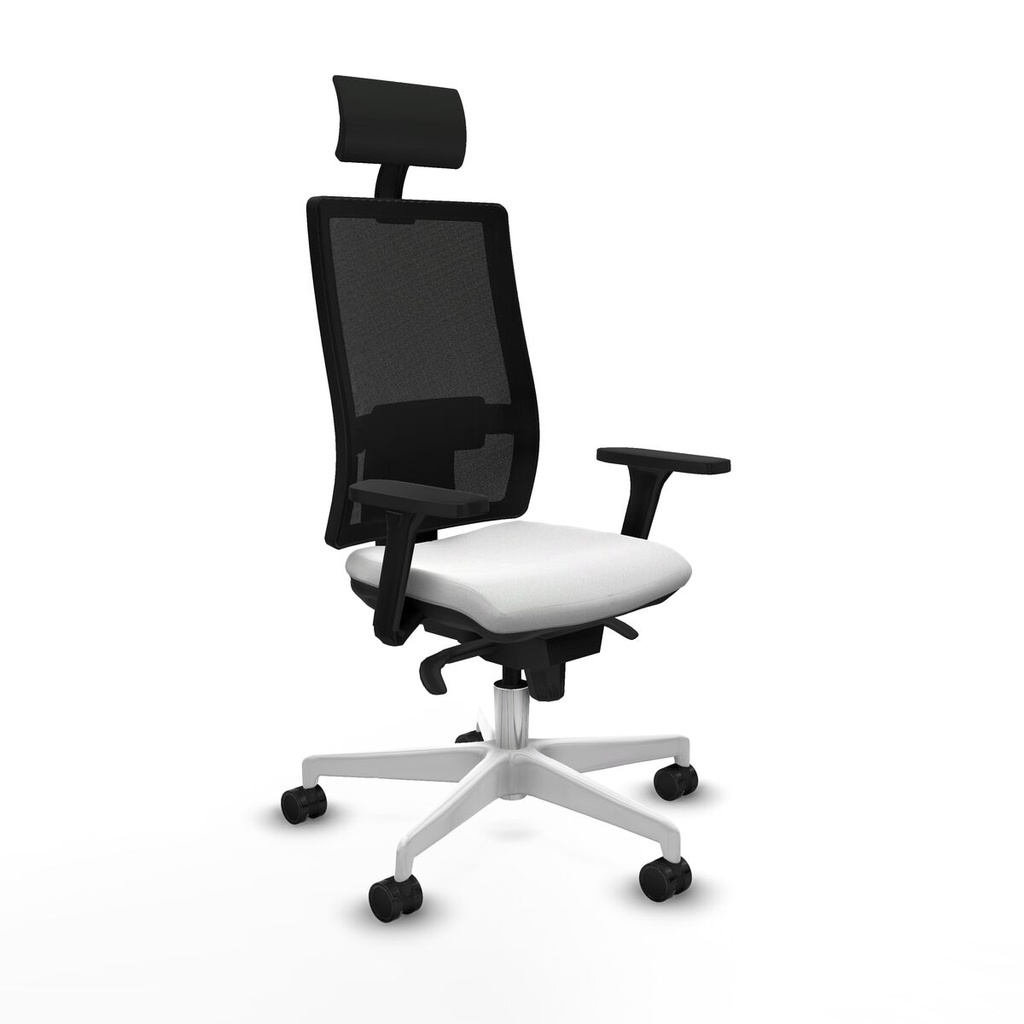 Silla de Oficina con Cabecero Piqueras y Crespo 3D026N1 Blanco