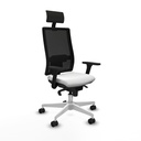 Silla de Oficina con Cabecero Piqueras y Crespo 3D026N1 Blanco