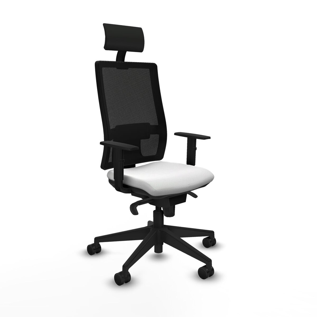 Silla de Oficina con Cabecero Piqueras y Crespo 1D066N1 Blanco