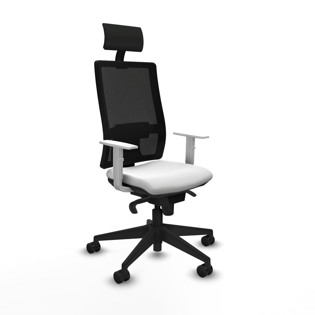 Silla de Oficina con Cabecero Piqueras y Crespo 4B066N1 Blanco