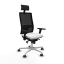 Silla de Oficina con Cabecero Piqueras y Crespo 3D086G1 Blanco
