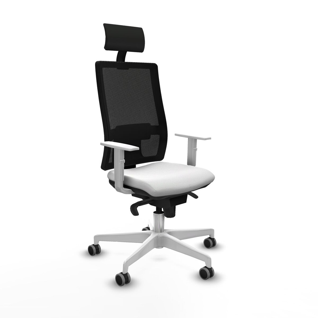 Silla de Oficina con Cabecero Piqueras y Crespo 4B026G1 Blanco