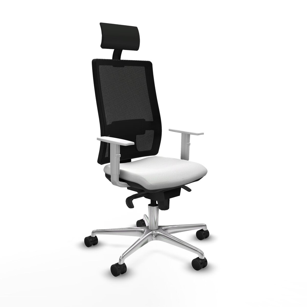 Silla de Oficina con Cabecero Piqueras y Crespo 4B086N1 Blanco